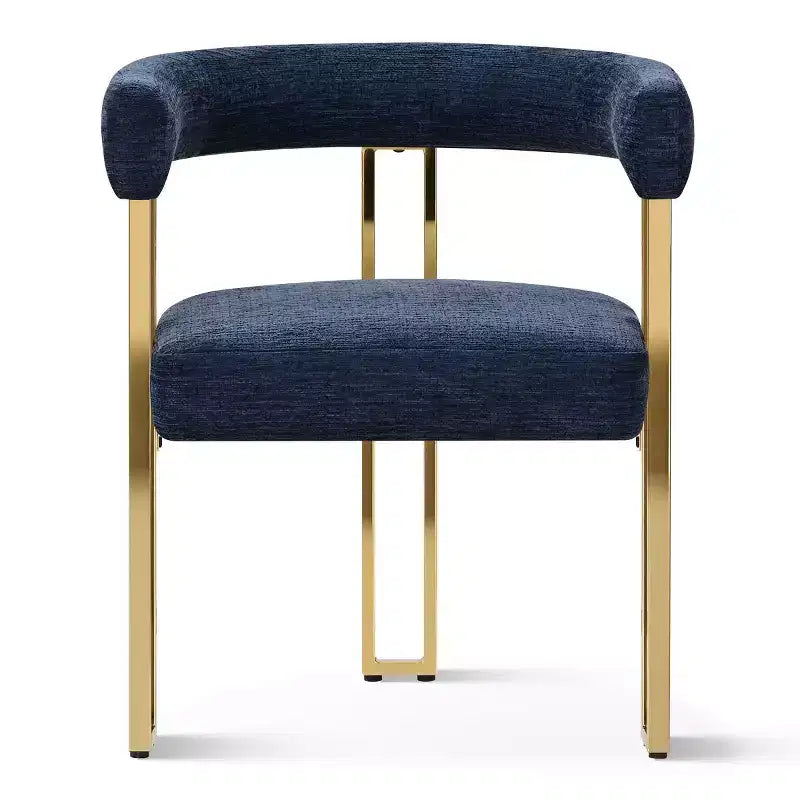 Lot de 4 chaises de salle à manger modernes rembourrées avec accoudoirs, dossier incurvé, pieds en métal doré, chaises de salle à manger pour cuisine ou salle à manger-Panipeachy