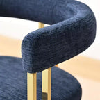 Lot de 4 chaises de salle à manger modernes rembourrées avec accoudoirs, dossier incurvé, pieds en métal doré, chaises de salle à manger pour cuisine ou salle à manger-Panipeachy