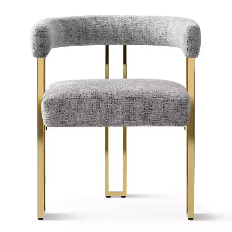Lot de 4 chaises de salle à manger modernes rembourrées avec accoudoirs, dossier incurvé, pieds en métal doré, chaises de salle à manger pour cuisine ou salle à manger-Panipeachy