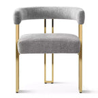 Lot de 4 chaises de salle à manger modernes rembourrées avec accoudoirs, dossier incurvé, pieds en métal doré, chaises de salle à manger pour cuisine ou salle à manger-Panipeachy