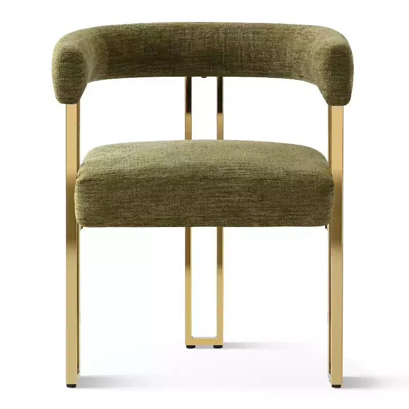 Lot de 4 chaises de salle à manger modernes rembourrées avec accoudoirs, dossier incurvé, pieds en métal doré, chaises de salle à manger pour cuisine ou salle à manger-Panipeachy