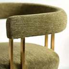 Lot de 4 chaises de salle à manger modernes rembourrées avec accoudoirs, dossier incurvé, pieds en métal doré, chaises de salle à manger pour cuisine ou salle à manger-Panipeachy
