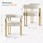 Lot de 4 chaises de salle à manger modernes rembourrées avec accoudoirs, dossier incurvé, pieds en métal doré, chaises de salle à manger pour cuisine ou salle à manger-Panipeachy