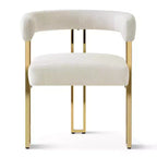 Lot de 4 chaises de salle à manger modernes rembourrées avec accoudoirs, dossier incurvé, pieds en métal doré, chaises de salle à manger pour cuisine ou salle à manger-Panipeachy