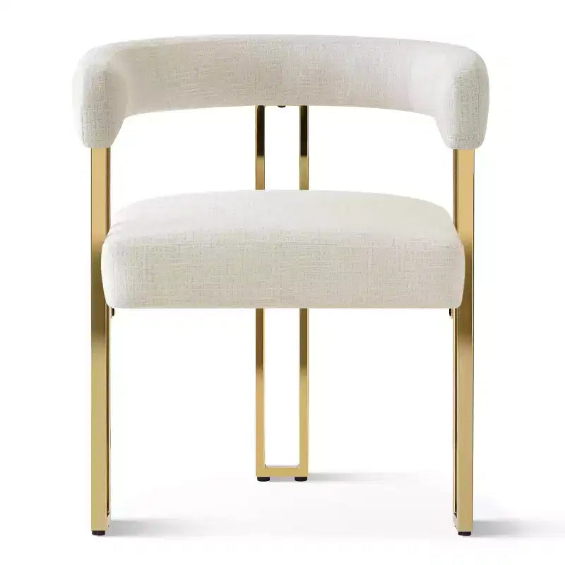 Lot de 4 chaises de salle à manger modernes rembourrées avec accoudoirs, dossier incurvé, pieds en métal doré, chaises de salle à manger pour cuisine ou salle à manger-Panipeachy