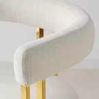 Lot de 4 chaises de salle à manger modernes rembourrées avec accoudoirs, dossier incurvé, pieds en métal doré, chaises de salle à manger pour cuisine ou salle à manger-Panipeachy