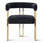 Lot de 4 chaises de salle à manger modernes rembourrées avec accoudoirs, dossier incurvé, pieds en métal doré, chaises de salle à manger pour cuisine ou salle à manger-Panipeachy
