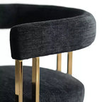 Lot de 4 chaises de salle à manger modernes rembourrées avec accoudoirs, dossier incurvé, pieds en métal doré, chaises de salle à manger pour cuisine ou salle à manger-Panipeachy