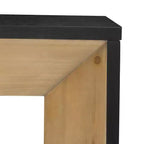 Console et table d'entrée moderne Whisen, table de canapé robuste avec design de cheminée, plateau en placage de bois
