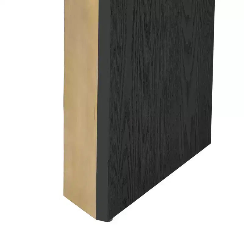 Console et table d'entrée moderne Whisen, table de canapé robuste avec design de cheminée, plateau en placage de bois