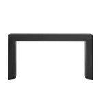 Console et table d'entrée moderne Whisen, table de canapé robuste avec design de cheminée, plateau en placage de bois
