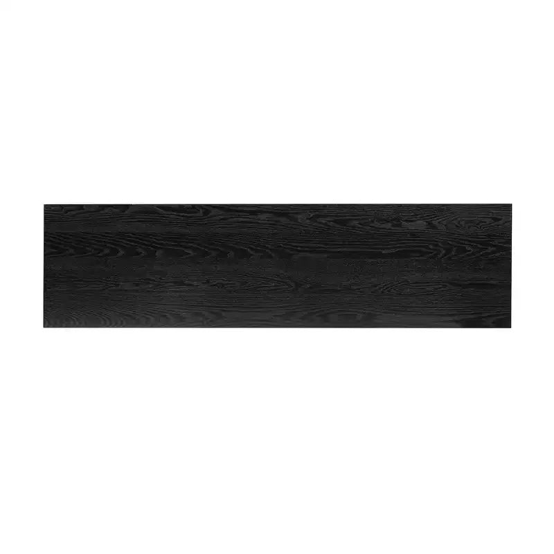 Console et table d'entrée moderne Whisen, table de canapé robuste avec design de cheminée, plateau en placage de bois