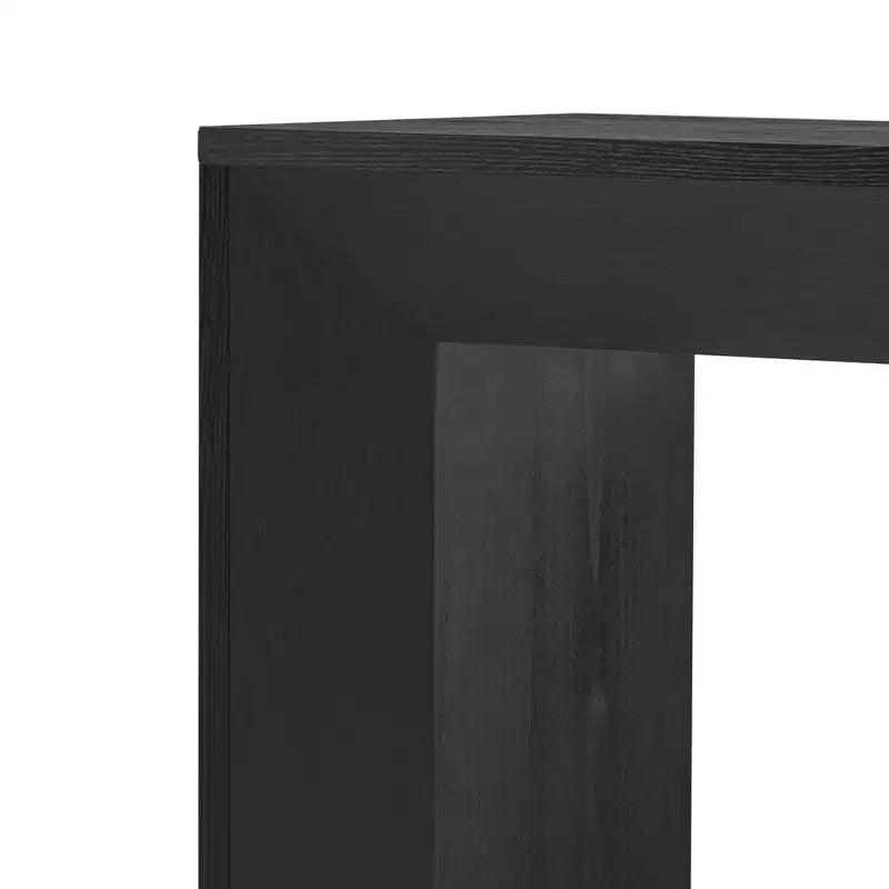 Console et table d'entrée moderne Whisen, table de canapé robuste avec design de cheminée, plateau en placage de bois
