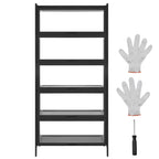 VEVOR Display Cabinet with Acrylic Doors, 68 in Tall 5-Tier Curio Cabinet, Natural Wooden Fame, Collectibles Toy Organizers Rack, Black