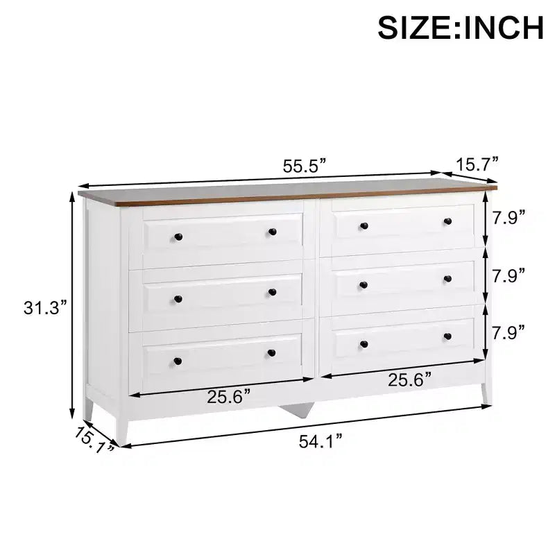 Coiffeuse Meuble de Rangement en Bois à Tiroirs Table d'Appoint avec Poignées en Métal Brossé et Rails Silencieux