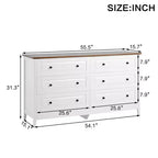Coiffeuse Meuble de Rangement en Bois à Tiroirs Table d'Appoint avec Poignées en Métal Brossé et Rails Silencieux