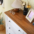 Coiffeuse Meuble de Rangement en Bois à Tiroirs Table d'Appoint avec Poignées en Métal Brossé et Rails Silencieux
