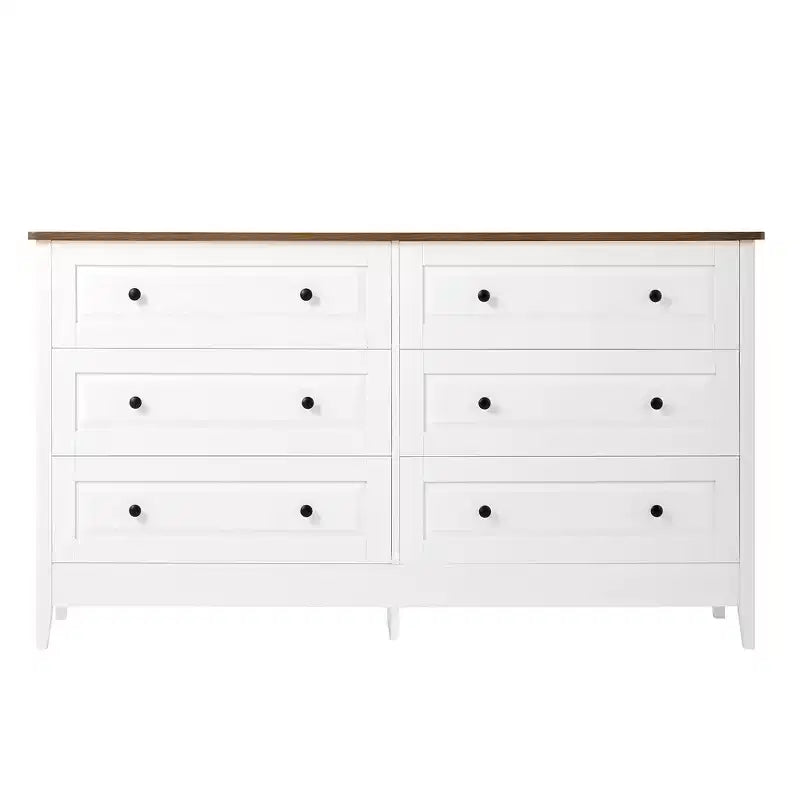 Coiffeuse Meuble de Rangement en Bois à Tiroirs Table d'Appoint avec Poignées en Métal Brossé et Rails Silencieux