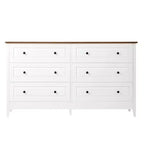 Coiffeuse Meuble de Rangement en Bois à Tiroirs Table d'Appoint avec Poignées en Métal Brossé et Rails Silencieux