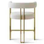 Lot de 3 tabourets de bar à hauteur de comptoir avec dossiers et accoudoirs, chaises modernes en chenille pour îlot de cuisine avec pieds en métal doré - Panipeachy