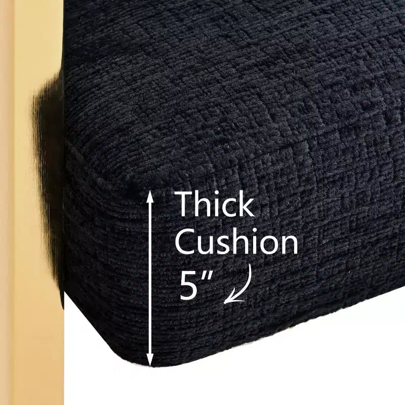 Lot de 3 tabourets de bar à hauteur de comptoir avec dossiers et accoudoirs, chaises modernes en chenille pour îlot de cuisine avec pieds en métal doré - Panipeachy