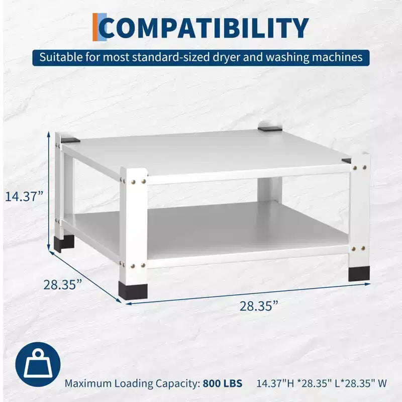 Pieds de lave-linge et sèche-linge avec étagère de rangement, capacité de 360 kg, plateforme universelle, 2 pièces