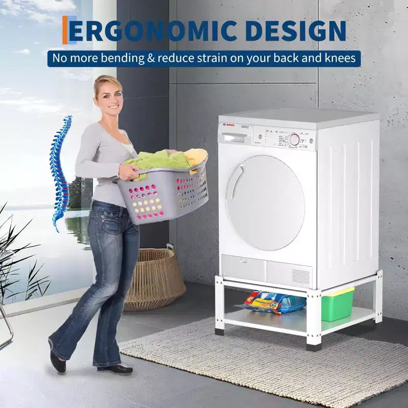 Pieds de lave-linge et sèche-linge avec étagère de rangement, capacité de 360 kg, plateforme universelle, 2 pièces