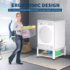 Pieds de lave-linge et sèche-linge avec étagère de rangement, capacité de 360 kg, plateforme universelle, 2 pièces