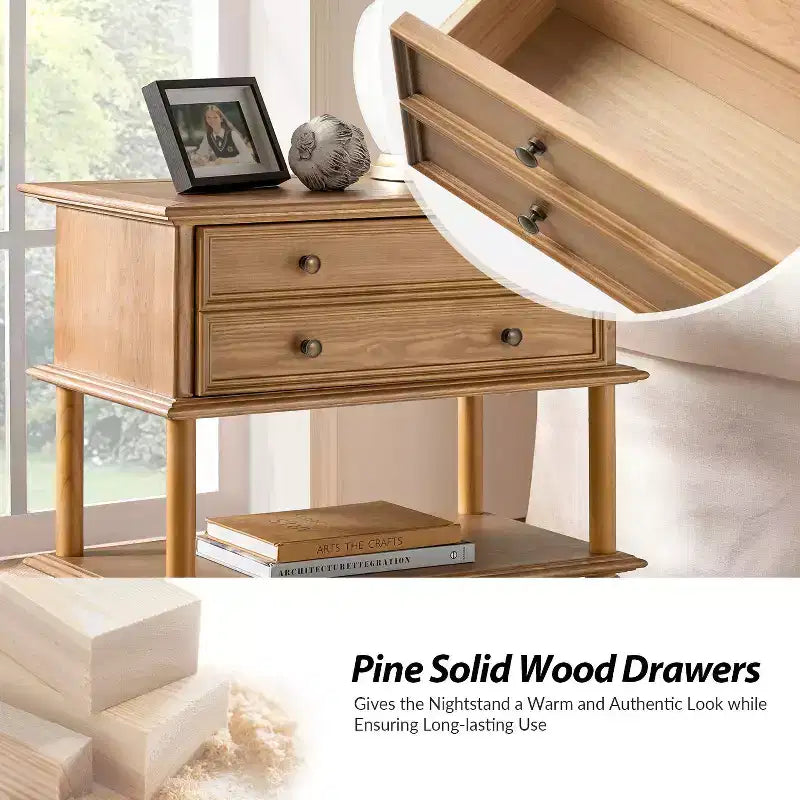 Lajos Table d'appoint 62,2 cm de haut à 1 tiroir avec prises et ports USB intégrés|ARTFUL LIVING DESIGNS