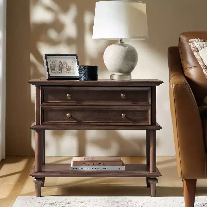 Lajos Table d'appoint 62,2 cm de haut à 1 tiroir avec prises et ports USB intégrés|ARTFUL LIVING DESIGNS