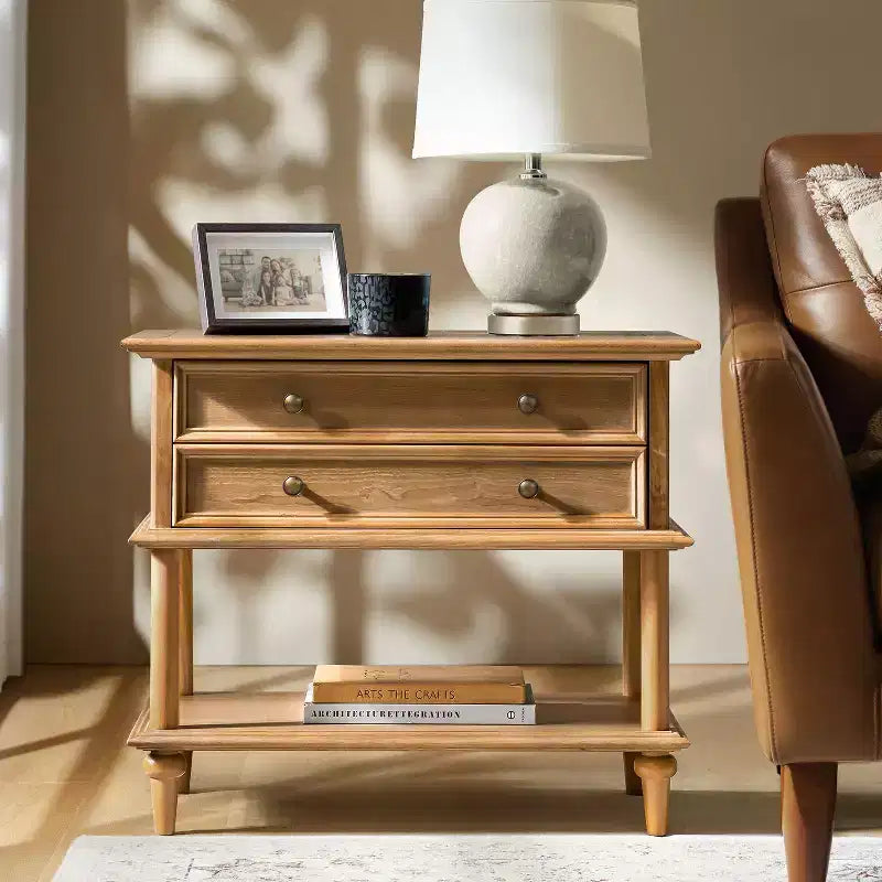 Lajos Table d'appoint 62,2 cm de haut à 1 tiroir avec prises et ports USB intégrés|ARTFUL LIVING DESIGNS