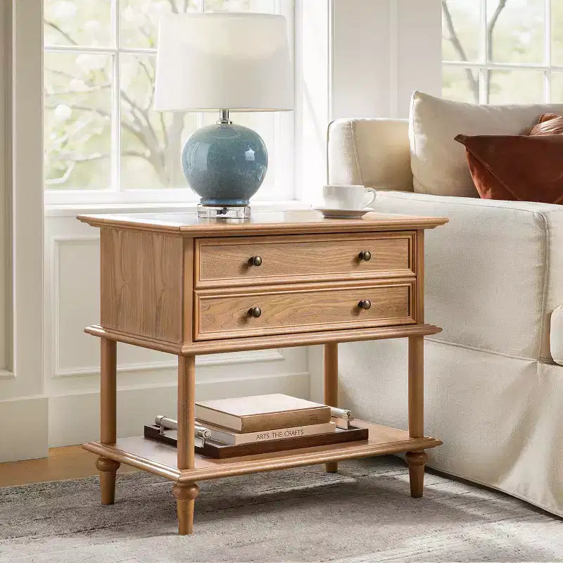 Lajos Table d'appoint 62,2 cm de haut à 1 tiroir avec prises et ports USB intégrés|ARTFUL LIVING DESIGNS