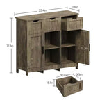 Bahut de buffet de 35", meuble de bar à café en bois avec 3 tiroirs, table console d'entrée d'appoint