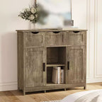 Bahut de buffet de 35", meuble de bar à café en bois avec 3 tiroirs, table console d'entrée d'appoint