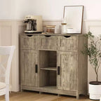 Bahut de buffet de 35", meuble de bar à café en bois avec 3 tiroirs, table console d'entrée d'appoint