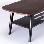 Table basse moderne en bois Hwasa de GDFStudio avec étagère inférieure ouverte et pieds évasés