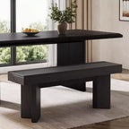 Banc d'entrée en bois Lantine 47, banc de bout de lit de ferme d'intérieur, bancs de table longs pour chambre à coucher, couloir, hall d'entrée, bout de lit (noir)