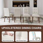 Chaises de salle à manger modernes en bois GDFStudio Keller avec dossier et pieds en bois (lot de 4)