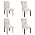 Chaises de salle à manger modernes en bois GDFStudio Keller avec dossier et pieds en bois (lot de 4)