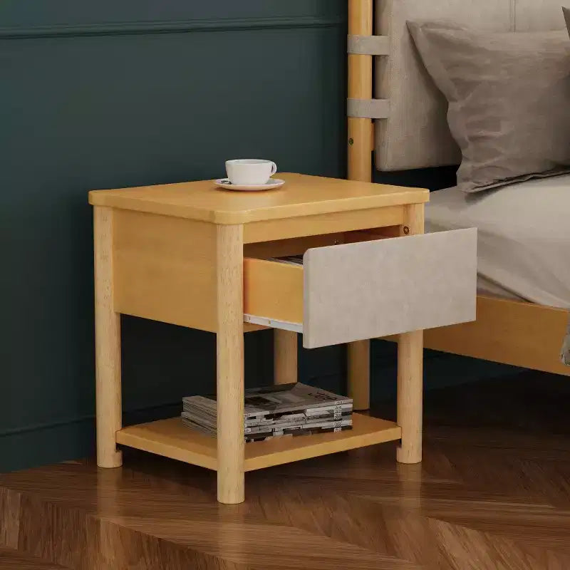 Ensemble de 2 tables de nuit modernes en bois avec tiroir, tables de chevet de style ferme pour chambre ou salon - Panipeachy