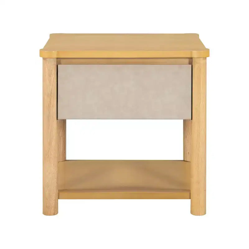 Ensemble de 2 tables de nuit modernes en bois avec tiroir, tables de chevet de style ferme pour chambre ou salon - Panipeachy