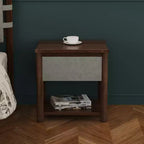 Ensemble de 2 tables de nuit modernes en bois avec tiroir, tables de chevet de style ferme pour chambre ou salon - Panipeachy