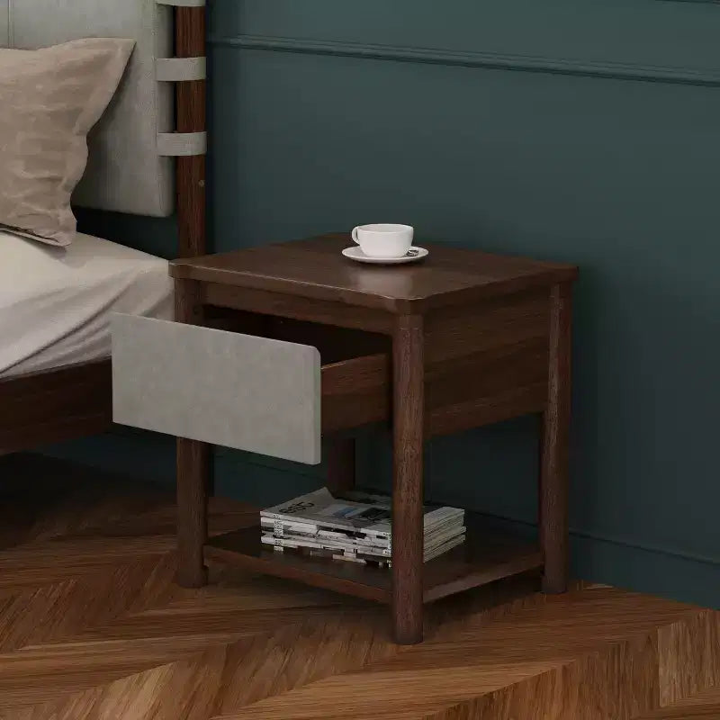 Ensemble de 2 tables de nuit modernes en bois avec tiroir, tables de chevet de style ferme pour chambre ou salon - Panipeachy