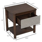 Ensemble de 2 tables de nuit modernes en bois avec tiroir, tables de chevet de style ferme pour chambre ou salon - Panipeachy