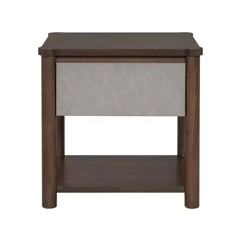 Ensemble de 2 tables de nuit modernes en bois avec tiroir, tables de chevet de style ferme pour chambre ou salon - Panipeachy