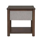 Ensemble de 2 tables de nuit modernes en bois avec tiroir, tables de chevet de style ferme pour chambre ou salon - Panipeachy