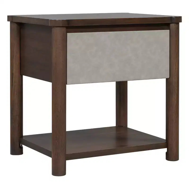 Ensemble de 2 tables de nuit modernes en bois avec tiroir, tables de chevet de style ferme pour chambre ou salon - Panipeachy