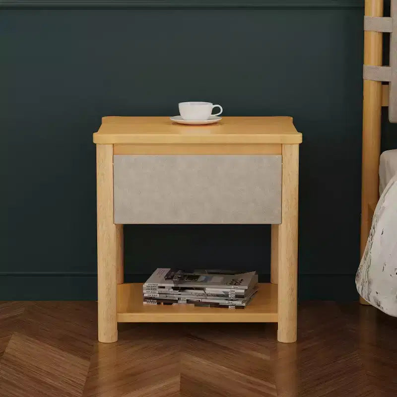 Ensemble de 2 tables de nuit modernes en bois avec tiroir, tables de chevet de style ferme pour chambre ou salon - Panipeachy