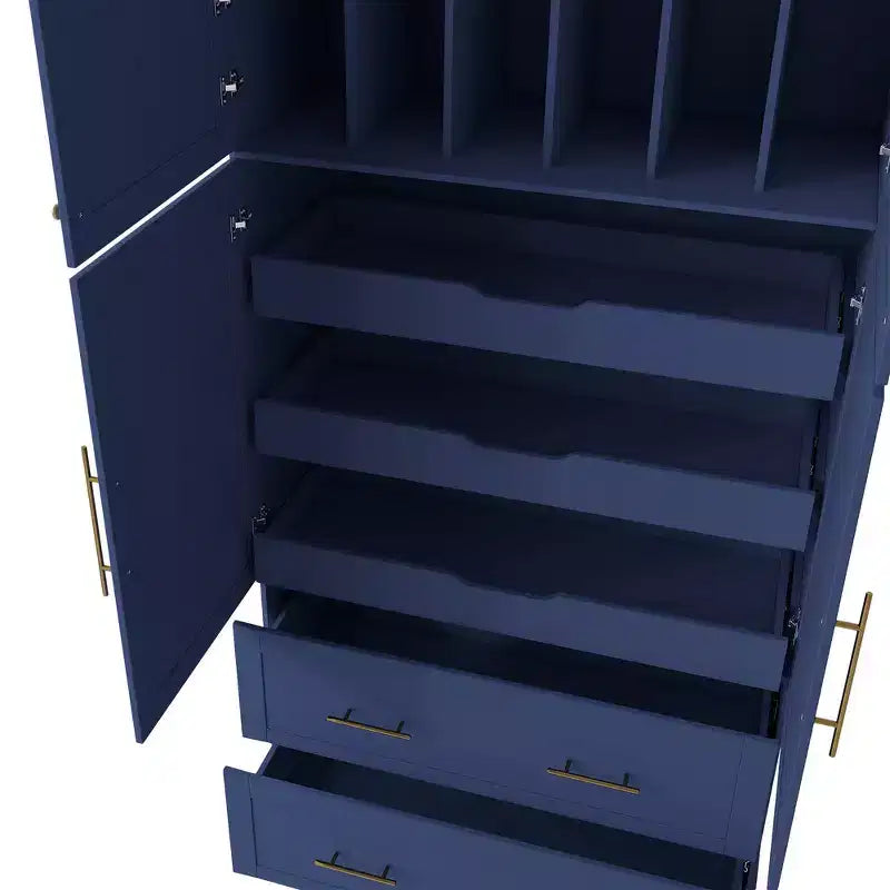 Whisen 72,6'' H Meuble de cuisine autoportant, Buffets, Grand placard de rangement avec 4 portes
