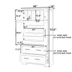 Whisen 72,6'' H Meuble de cuisine autoportant, Buffets, Grand placard de rangement avec 4 portes